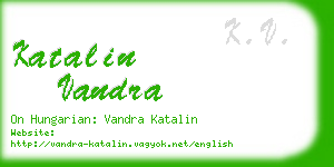 katalin vandra business card